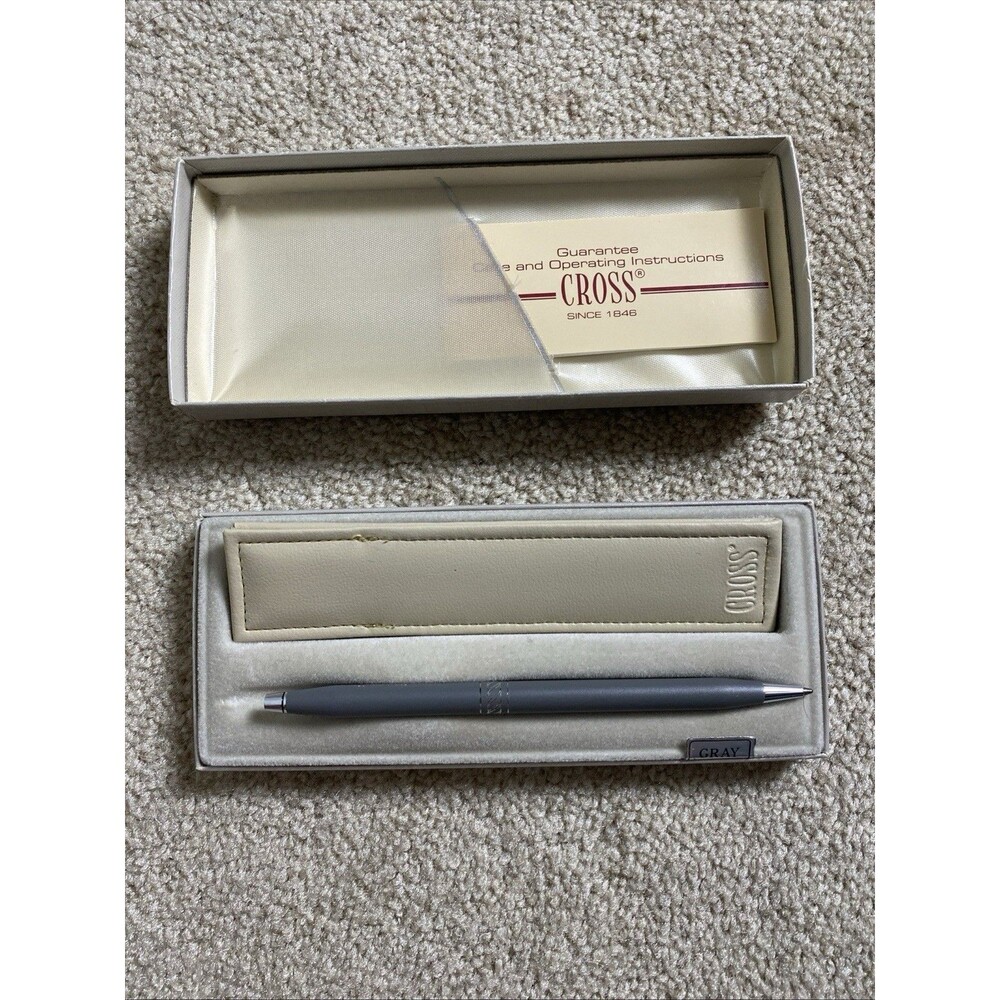 VTG 80s Cross Classic Century Ladies Ballpoint Pen‎ Matt Grey 2142 Box Engraved